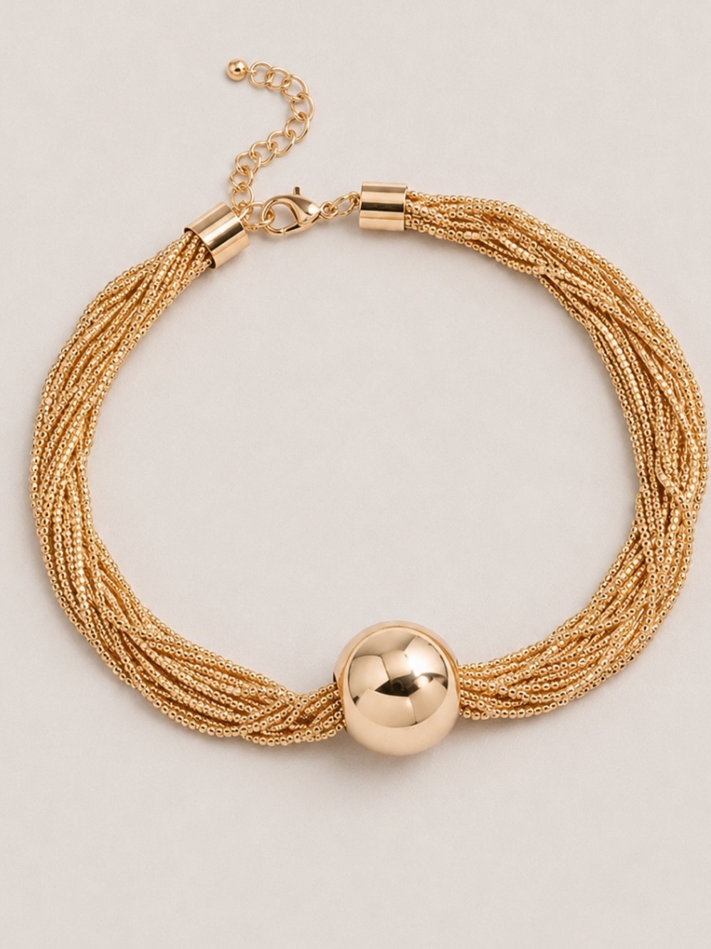 New! Preppy Classic Gold Ball Statement Necklace (2003) NWOT